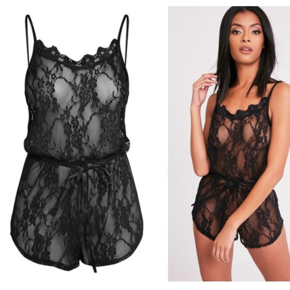 Sanny black lace teddy-brand new